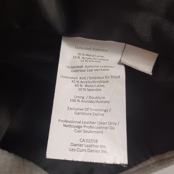 Danier Italian Leather And Wool Cardigan Jacket - Picture 10 of 10